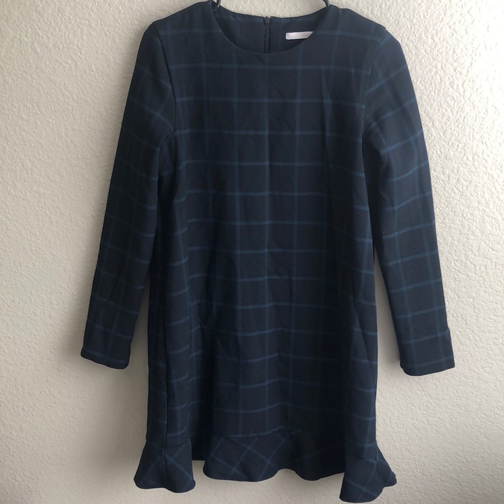 Navy Zara Trafaluc Collection long sleeve dress